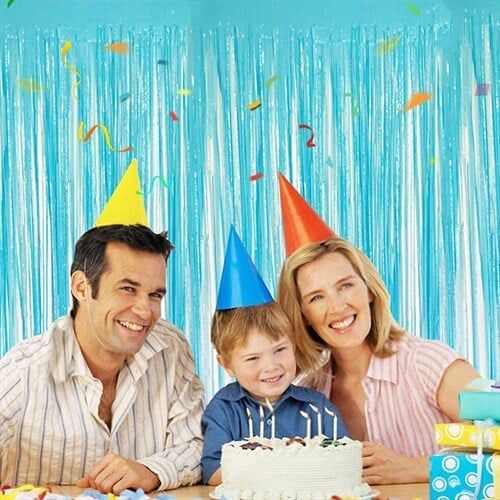 Mavi Pastel Arka Fon Duvar Perdesi 270 cm