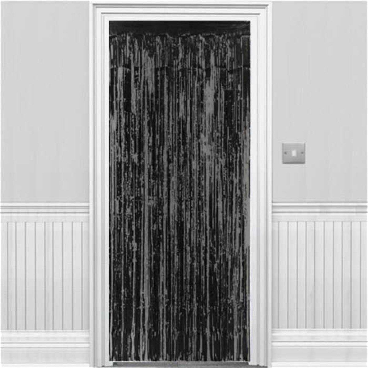 Siyah Saçaklı Arka Fon Duvar Perdesi - 1 Adet