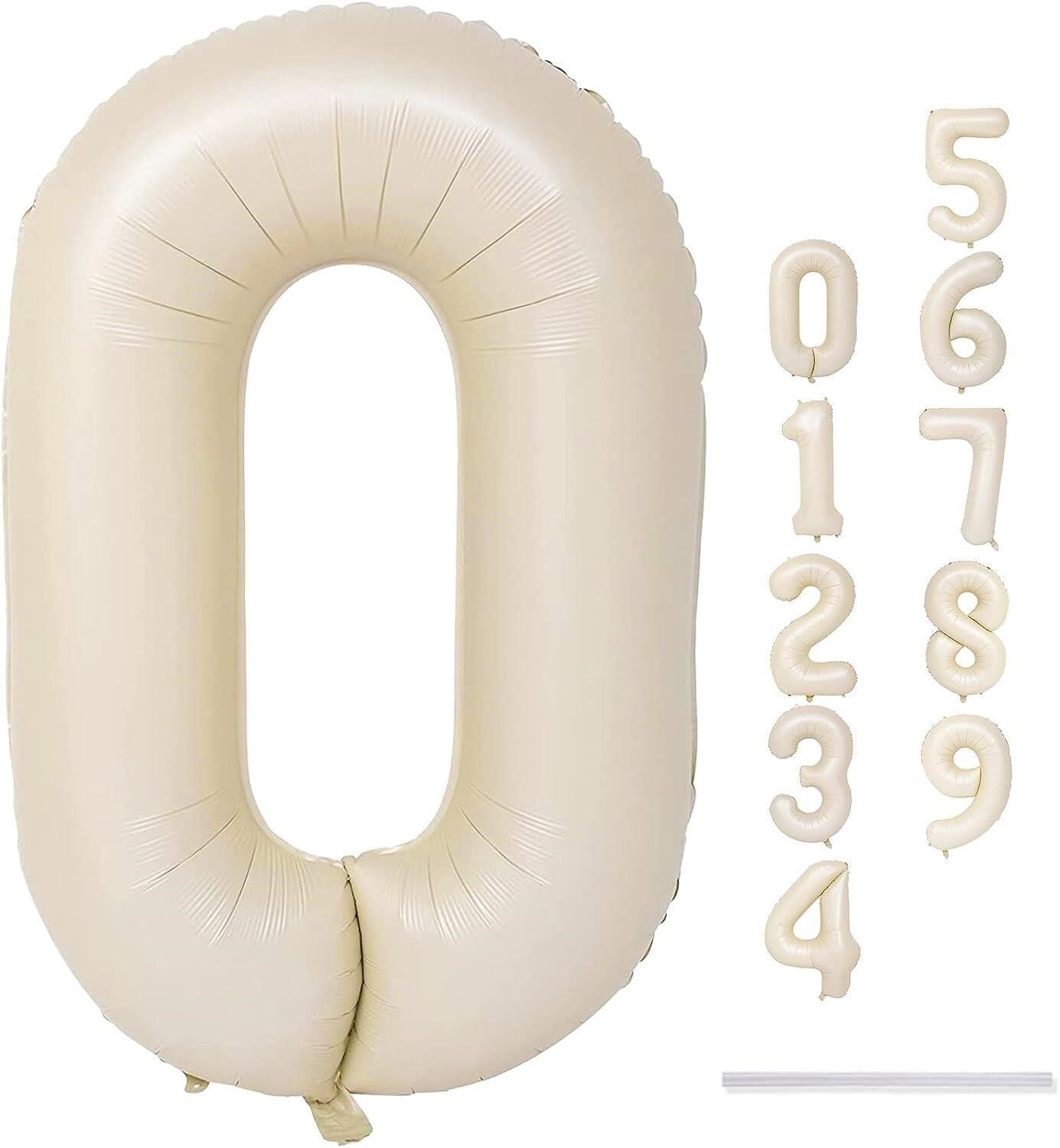 0 Rakam Krem Renk Folyo Balon 76 Cm