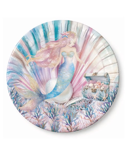 Deniz Kızı Karton Tabak 23 cm - 8 Adet