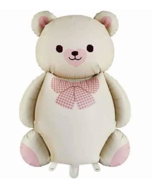 Folyo Balon Retro Ayı Krem 90*65 Cm