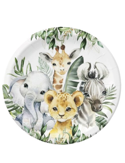 Baby Animal Karton Tabak 23 cm 8 Adet
